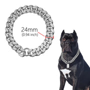 Hundehalsband-Kette, Diamant-Inlay, glitzernde Bulldoggen-Halskette