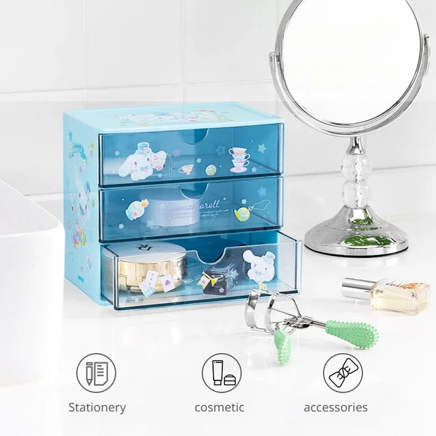 Kawaii Sanrio Schmuckbox: Cinnamoroll Organizer mit 9 Fächern – Perfekt als Weihnachtsgeschenk!