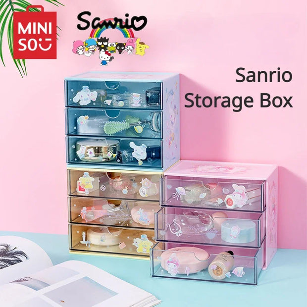 Kawaii Sanrio Schmuckbox: Cinnamoroll Organizer mit 9 Fächern – Perfekt als Weihnachtsgeschenk!