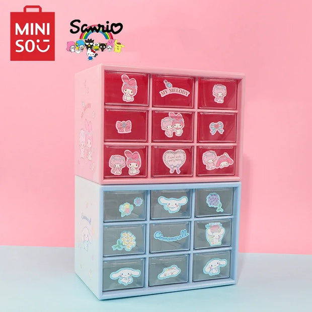 Kawaii Sanrio Schmuckbox: Cinnamoroll Organizer mit 9 Fächern – Perfekt als Weihnachtsgeschenk!