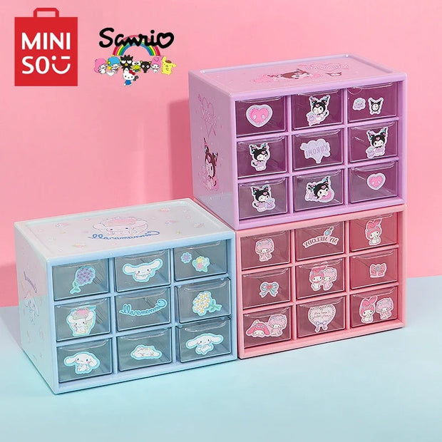 Kawaii Sanrio Schmuckbox: Cinnamoroll Organizer mit 9 Fächern – Perfekt als Weihnachtsgeschenk!