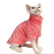 Warmer Rollkragenpullover mit Sphynx-Katze für kleine und mittelgroße