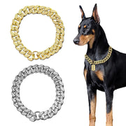 Hundehalsband-Kette, Diamant-Inlay, glitzernde Bulldoggen-Halskette